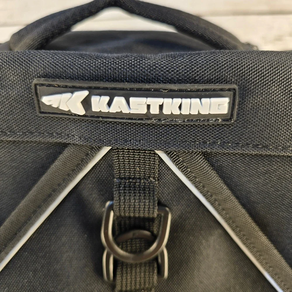 NWOT KastKing Fishing Tackle Backpack Black Tactical MOLLE Storage Bag w/ Patch